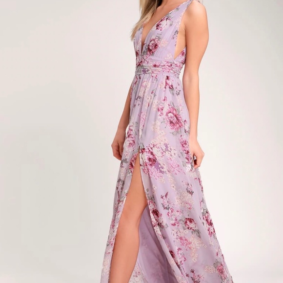 NWT Lavender Roses Flowy Maxi Dress - Picture 3 of 12